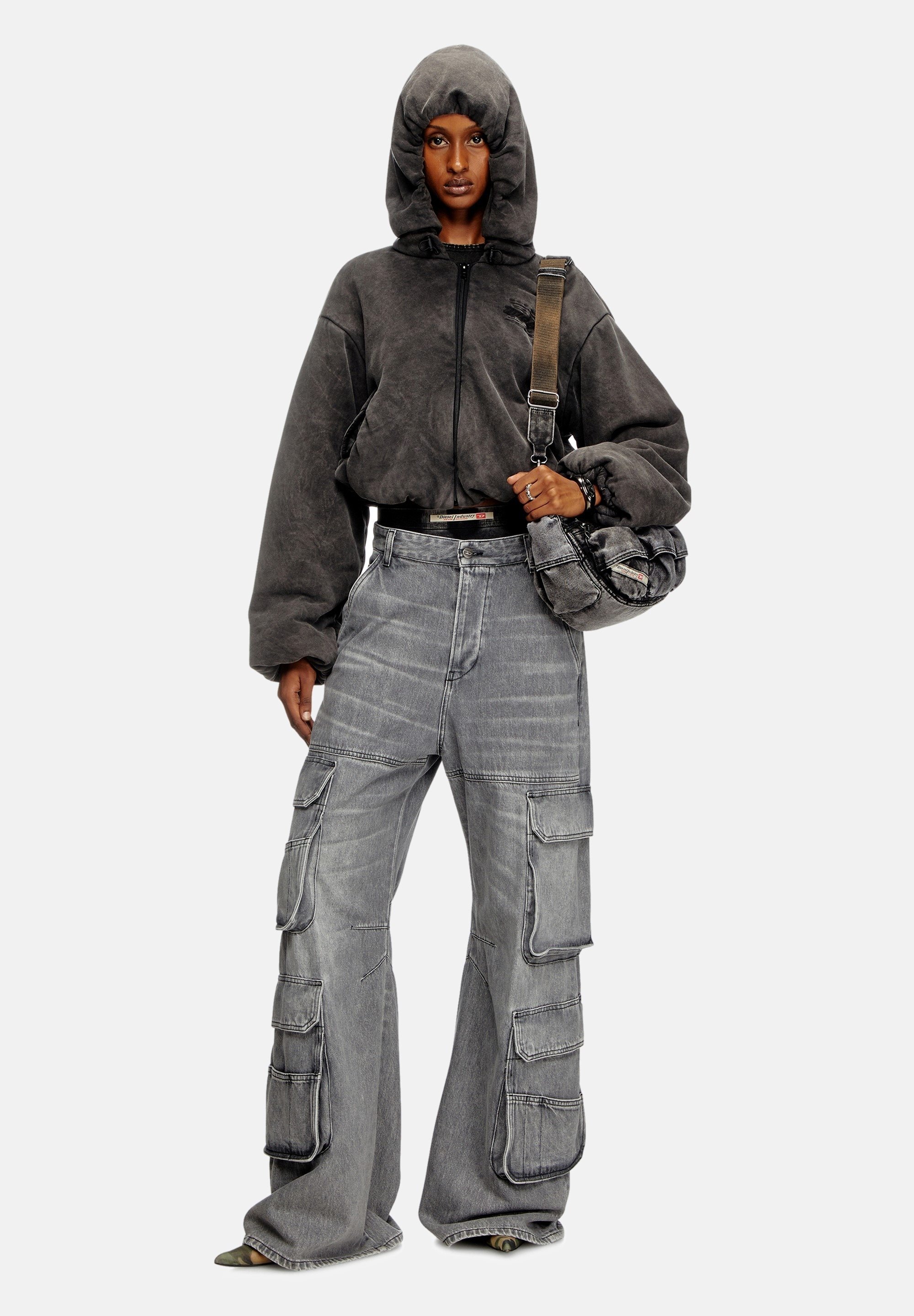 Diesel D-SIRE - Wide Leg - black denim - Zalando