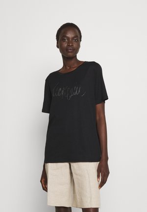 T-shirt med print - black