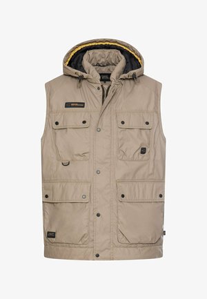 camel active, GEFÜTTERTE WESTE MIT ABNEHMBARER KAPUZE - Bodywarmer - desert
