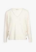 Morgan Pull-Over Femme Manches Courtes Imprimé Chevron - Col V, Coupe Droite