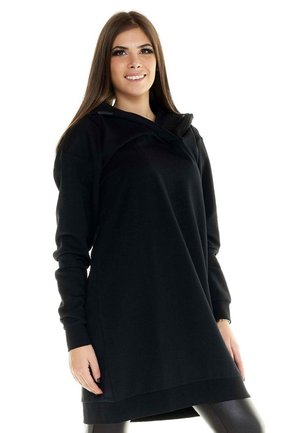 LEONE 1947, WOMAN HOODY LONG BLACKOUT - Sweat à capuche - black