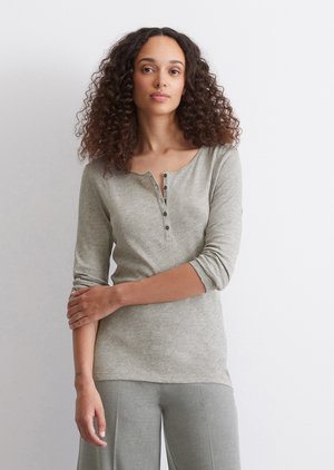 HENLEY, LONG SLEEVE - Langarmshirt - soft stone melange