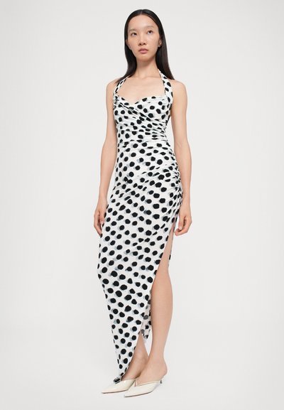 Norma Kamali CAYLA SIDE DRAPE GOWN - Vestido largo - black/ white