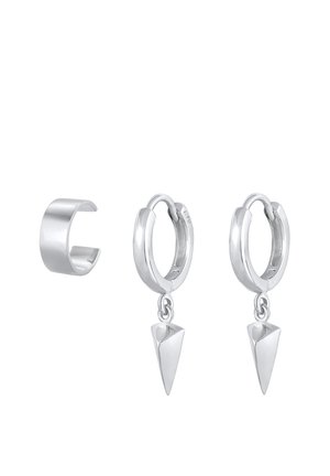 Elli 2ER SET EARCUFF CREOLE DREIECK - Kõrvarõngad - silber