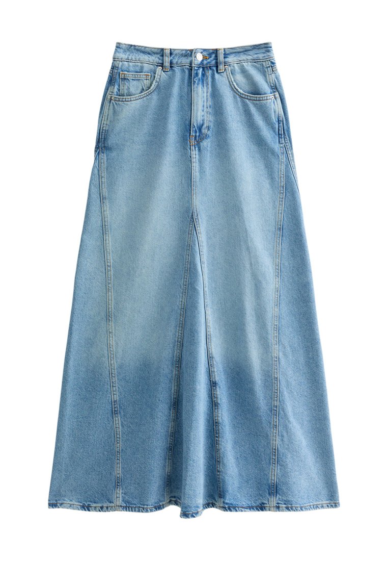 Jupe New Look Femme - Denim Bleu, Coupe A-Line, Boutonnée - Taille 8 - Occasion