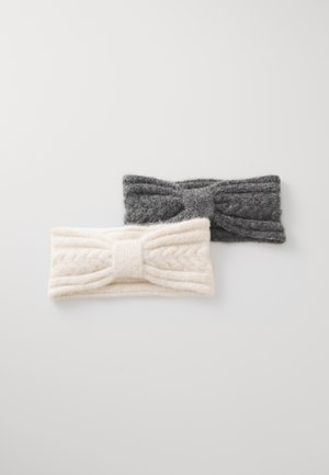 ONLANNA LIFE CABLE HEADBAND 2 PACK - Ørevarmere - dark grey melange/cloud dancer