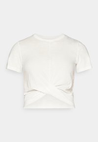 ONPCUTE ON CROP KNOT TOP - Potiskana majica - cloud dancer