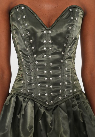 Sinead Gorey STUDDED CORSET MINI DRESS - Koktailové šaty/večierkové šaty - khaki