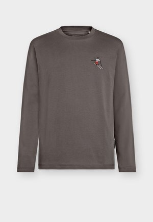 TOM TAILOR DENIM, EMBROIDERED LONGSLEEVE - Pikkade varrukatega topp - classic mid grey