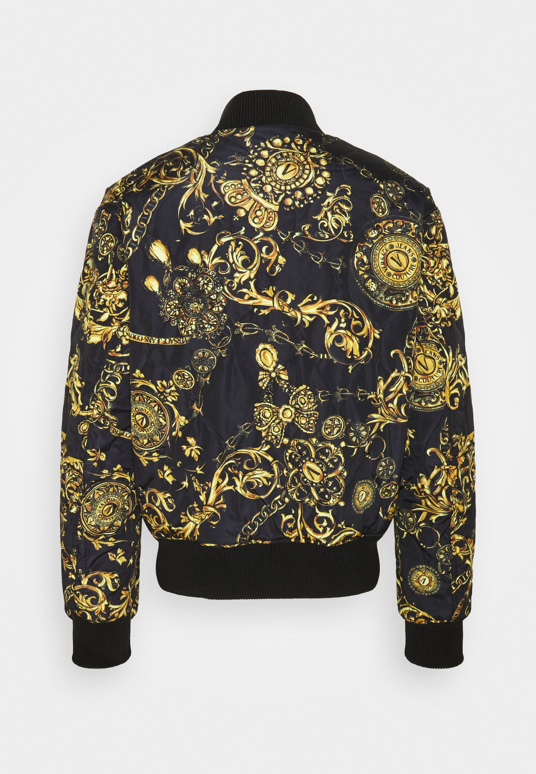 versace baroque print bomber jacket