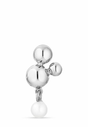 ATOMIC STUD W. PEARL PENDANT LEFT - Single earring - silver coloured