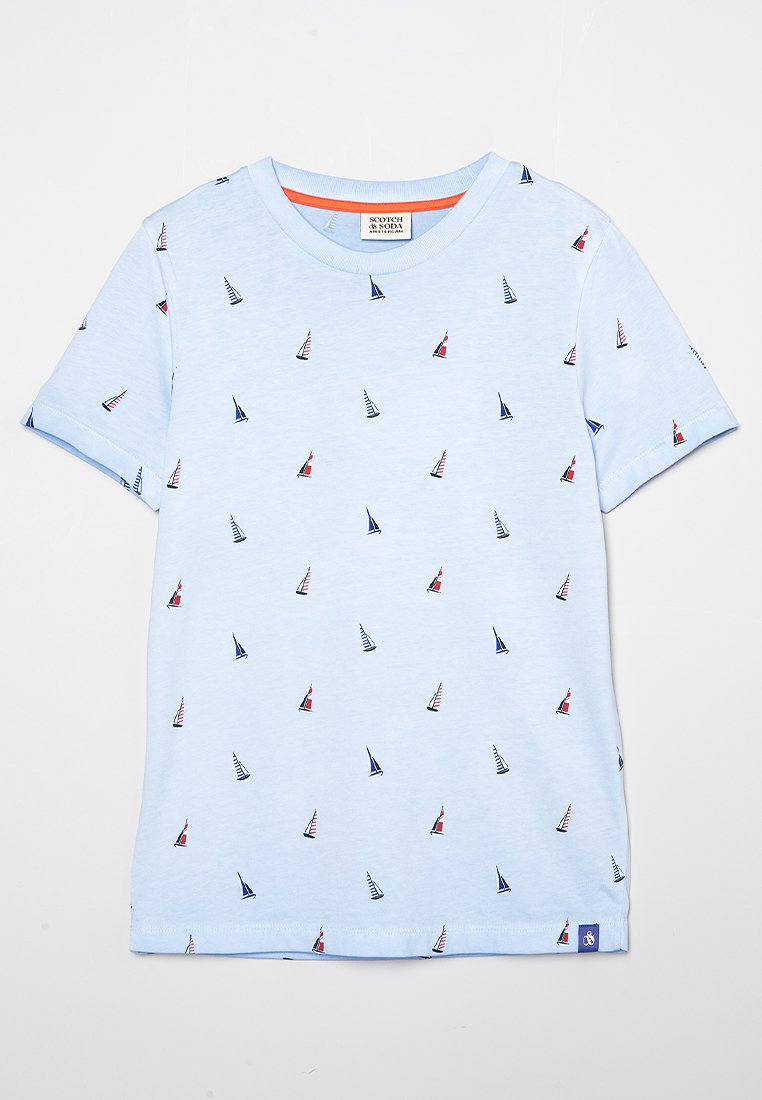 Scotch & Soda T-shirt print lichtblauw