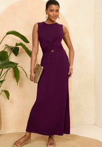 Love & Roses KNOT FRONT SLEEVLESS-REGULAR FIT - Žerzejové šaty - mottled dark purple