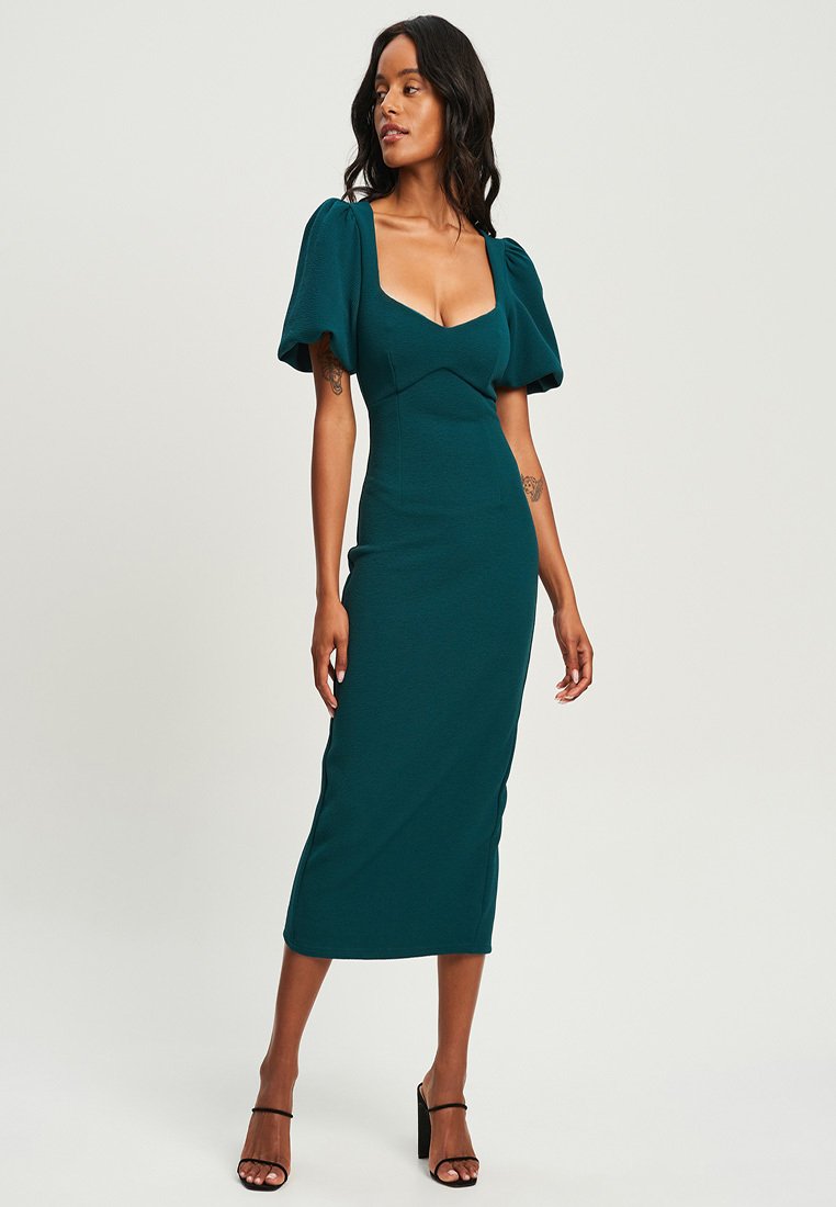 Robe Fourreau Robe Costume Vert Élégant Manches Jersey Extensible Côtelé 41408