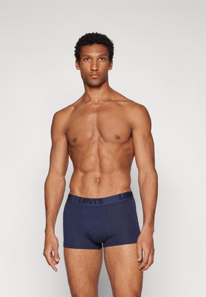 Marineblaue Boxershorts mit einem elastischen Bund, der das "Levi's"-Logo trägt, aus einem glatten Stoff gefertigt, der für Komfort und Passform sorgt.