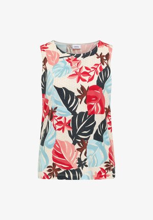 Cecil, TOP MIT RUNDHALS UND BLÄTTERPRINT - Débardeur - light alabaster white
