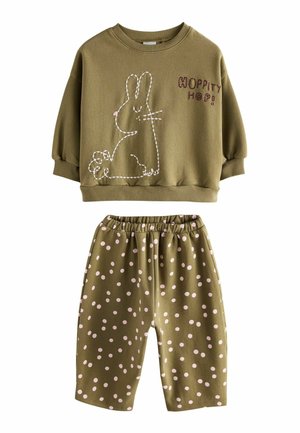 Next SWEATSHIRT AND BARREL LEG SET - Trainingspak - khaki green bunny