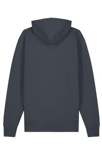 Hoodie van donkergrijs stof met een gladde textuur, voorzien van lange mouwen, een kangoeroezak en ribgebreide manchetten en zoom.