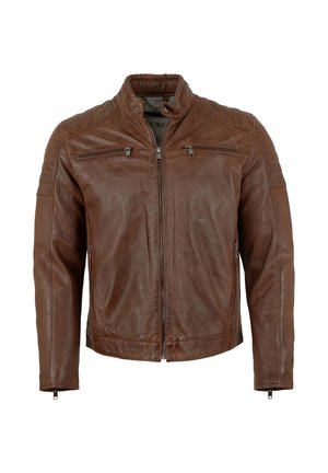 Leather jacket - cognac