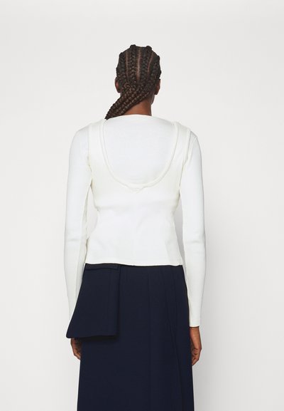 A.W.A.K.E. MODE DOUBLE EFFECT HALF BUTTON CLOSURE - Μπλούζα με μακριά μανίκια - ivory