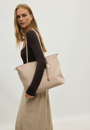 Stradivarius, FABRIC SHOPPER BAG - Kabelka - stone
