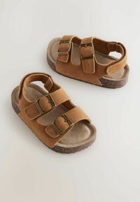 Next WIDE FIT (G) FIT - DOUBLE BUCKLE CUSHIONED FOOTBED - Lära-gå-skor - tan brown