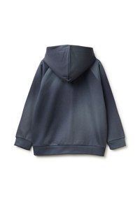 Sudadera con capucha en azul oscuro con efecto degradado. Fabricada en tejido suave, presenta mangas largas y puños y cintura de canalé.
