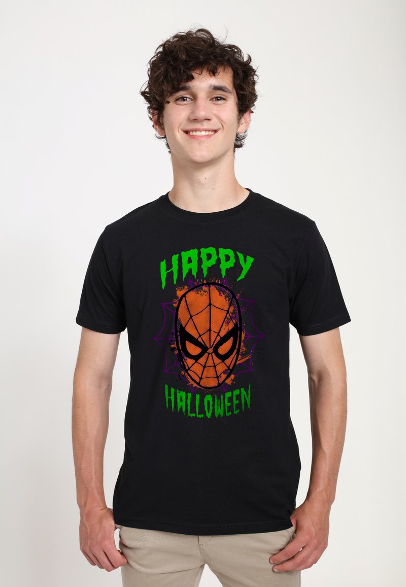 Henry Tiger SPIDER MAN SPIDERFACE HALLOWEEN - Triko s potiskem - black