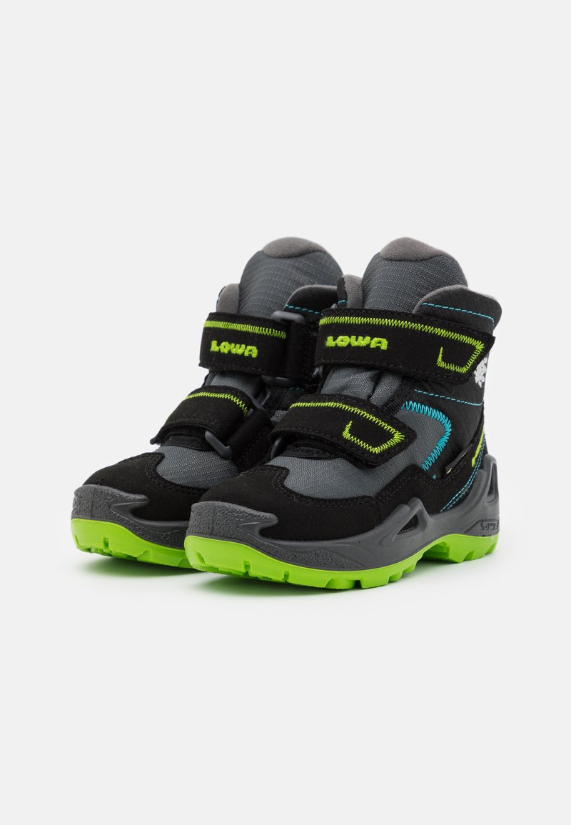 Kinder Wanderschuhe | Lowa MILO GTX MID Snowboot/Winterstiefel schwarz/türkis/schwarz - EQ68629 Kinder Wanderschuhe | Lowa MILO GTX MID Snowboot/Winterstiefel schwarz/türkis/schwarz - EQ68629
