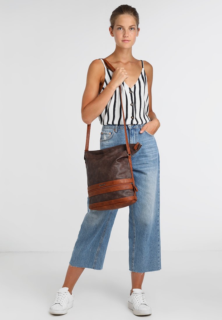 Tamaris SMIRNE HOBO BAG Skulderveske dark brown comb Tamaris SMIRNE HOBO BAG Skulderveske dark brown comb
