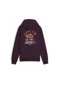 Puma DOWNTOWN GRAPHIC - Jersey con capucha - midnight plum