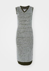MIDI DRESS - Robe fourreau - khaki/offwhite