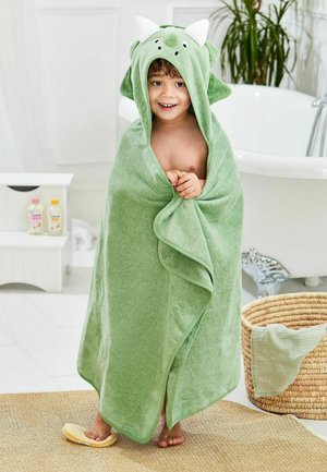 LARGE HOODED REGULAR FIT - Bath towel - green dino