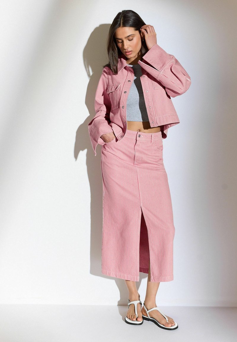 Next REGULAR FIT - Jeansjacke - pink stripe