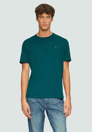 s.Oliver MIT CREWNECK LOGO-DETAIL - T-shirt basic - petrol