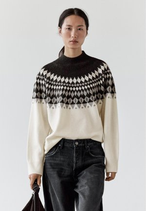 JACQUARD KNIT - Jumper - beige