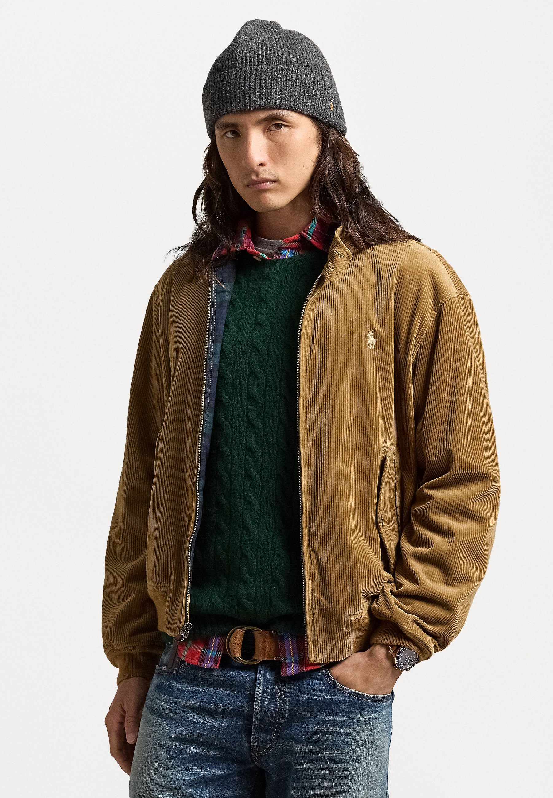 Polo Ralph Lauren CORDUROY JACKET - Bomber Jacket - sandsurf/sand  