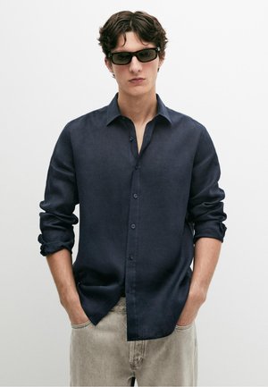 Massimo Dutti, 100% LINEN SLIM FIT SHIRT - Skjorter - mottled dark blue