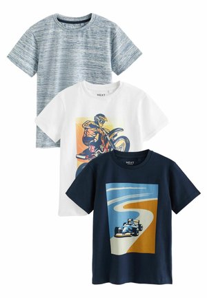 SHORT SLEEVE GRAPHIC 3 PACK STANDARD - Apdrukāts T-krekls - navy blue texture vehicles