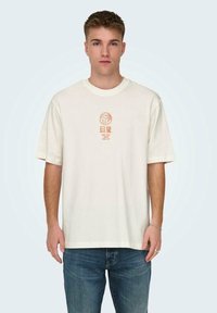 Only & Sons 2ER-SET RUNDHALS KURZARM - Print T-shirt - weiß-grau