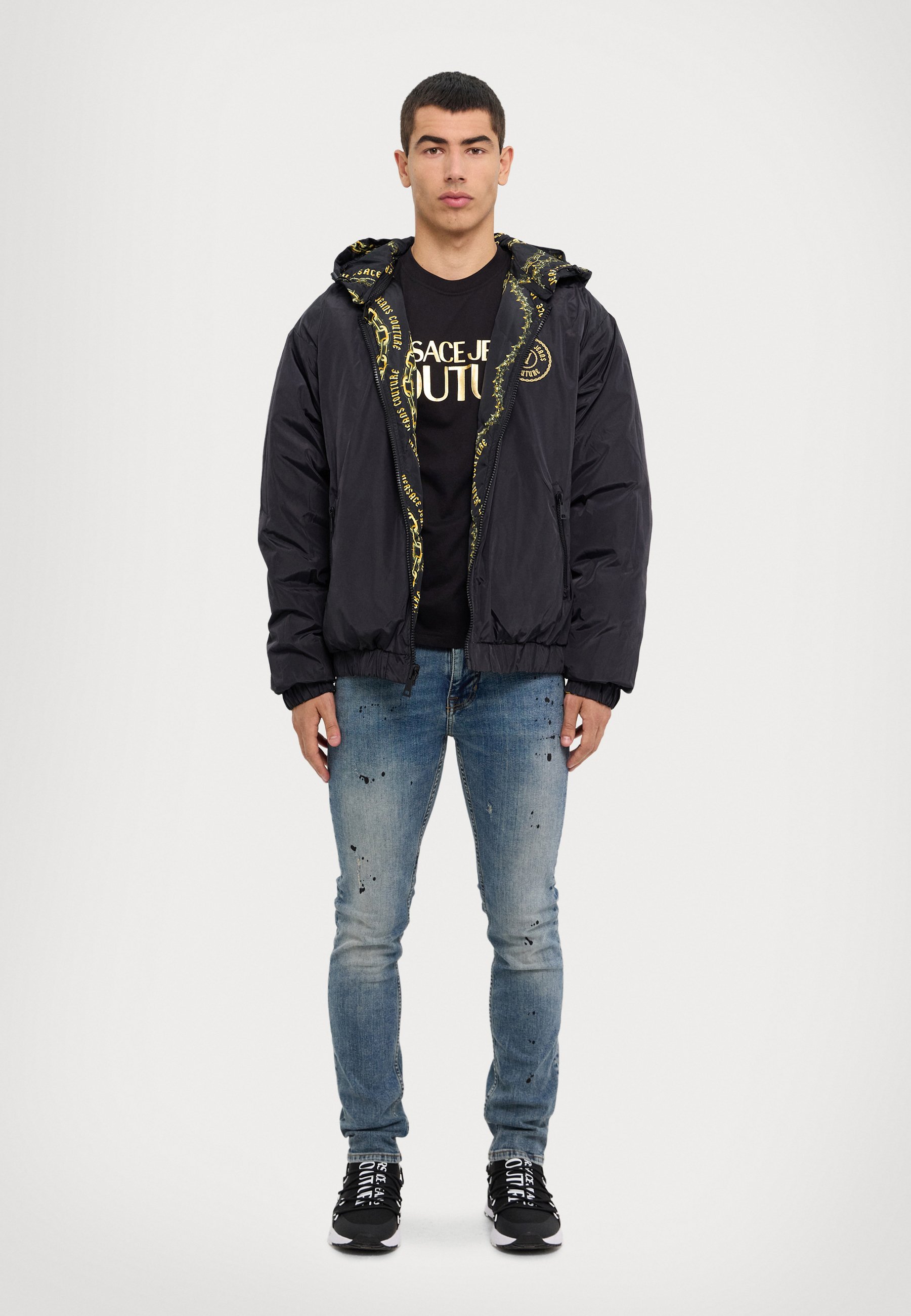 Versace Jeans Couture REVERSIBLE CHAIN - Bomber Jacket - black Versace Jeans Couture REVERSIBLE CHAIN - Bomber Jacket - black