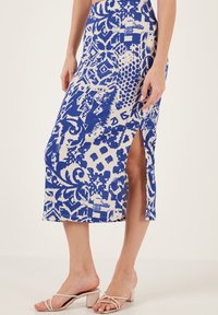 LELA SLIM FIT SET - Pieštukinis sijonas - blue