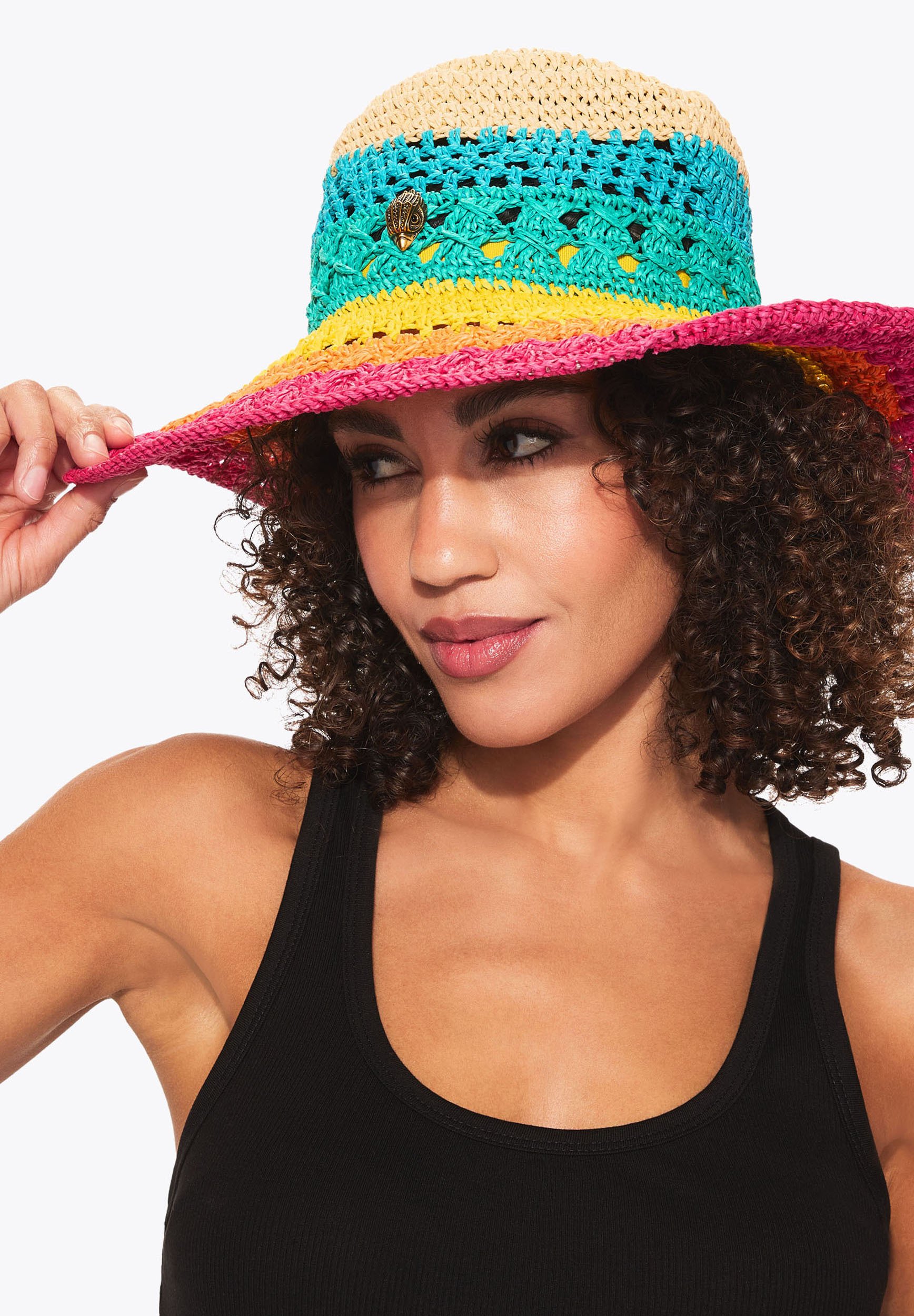 Kurt Geiger London Octavia Fedora OCTAVIA WESTERN HAT Natural Woven Hat by KURT GEIGER LONDON main image 2