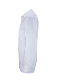 Witte blouse met lange mouwen, een klassieke kraag, een borstzak en knopenmanchetten. Gemaakt van een gladde stof en heeft een getailleerde pasvorm.