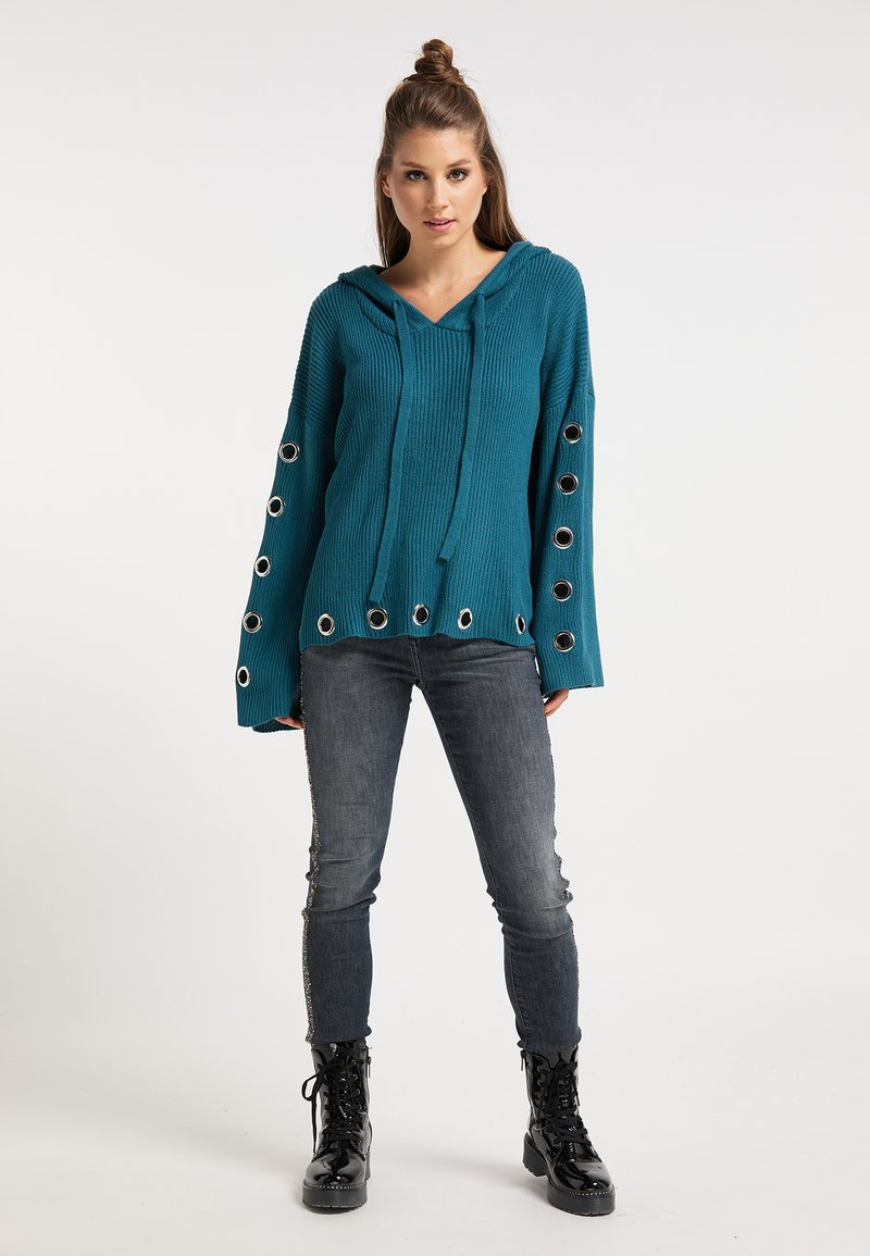 Damen Sweatshirts | myMo ROCKS Kapuzenpullover petrol - EZ30758 Damen Sweatshirts | myMo ROCKS Kapuzenpullover petrol - EZ30758