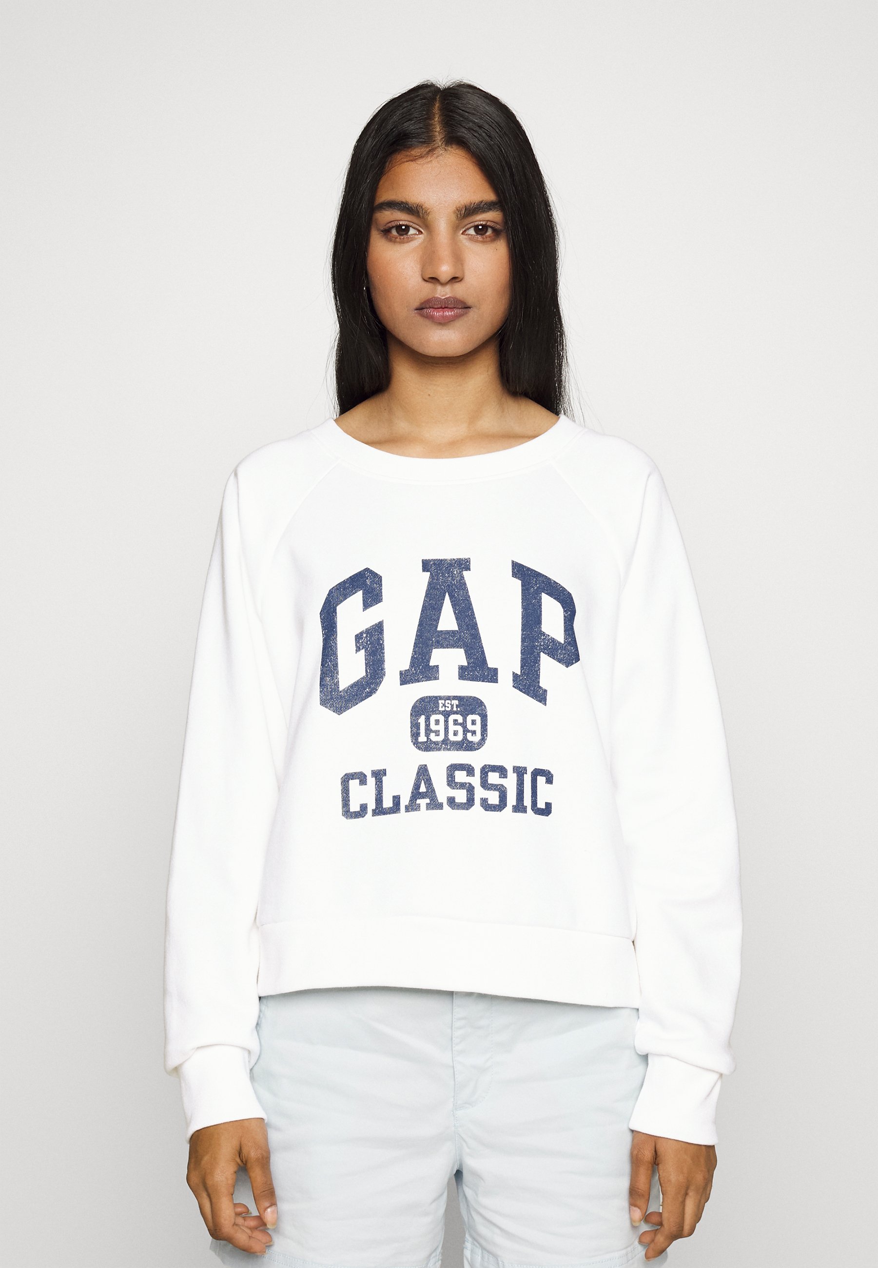 GAP Petite AMERICANA - Sweatshirt - new off white/light-blue denim -  Zalando.co.uk