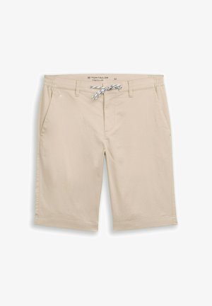 TOM TAILOR, TOM TAILOR HOSEN & CHINO CHINO SHORTS MIT KORDELZUG - Short - cashew beige
