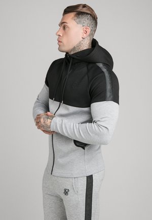 SIKSILK MOTION TAPE ZIPTHROUGH - Bluza z kapturem - black/ grey