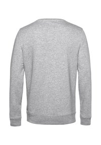 Grijze sweatshirt met een ronde hals, lange mouwen en ribgebreide boorden en onderkant. Gemaakt van een zachte, katoenen mix en heeft een gladde textuur.