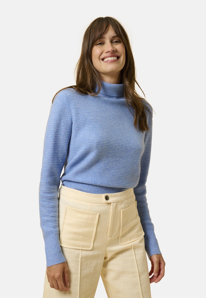 Just Cashmere POINT INVERSE COL ROULÉ - Maglione - sky